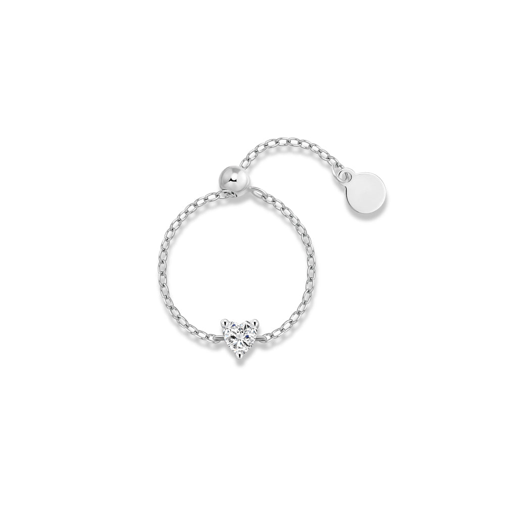 Mirielle - Sterling Silver Moissanite Collection chain rings