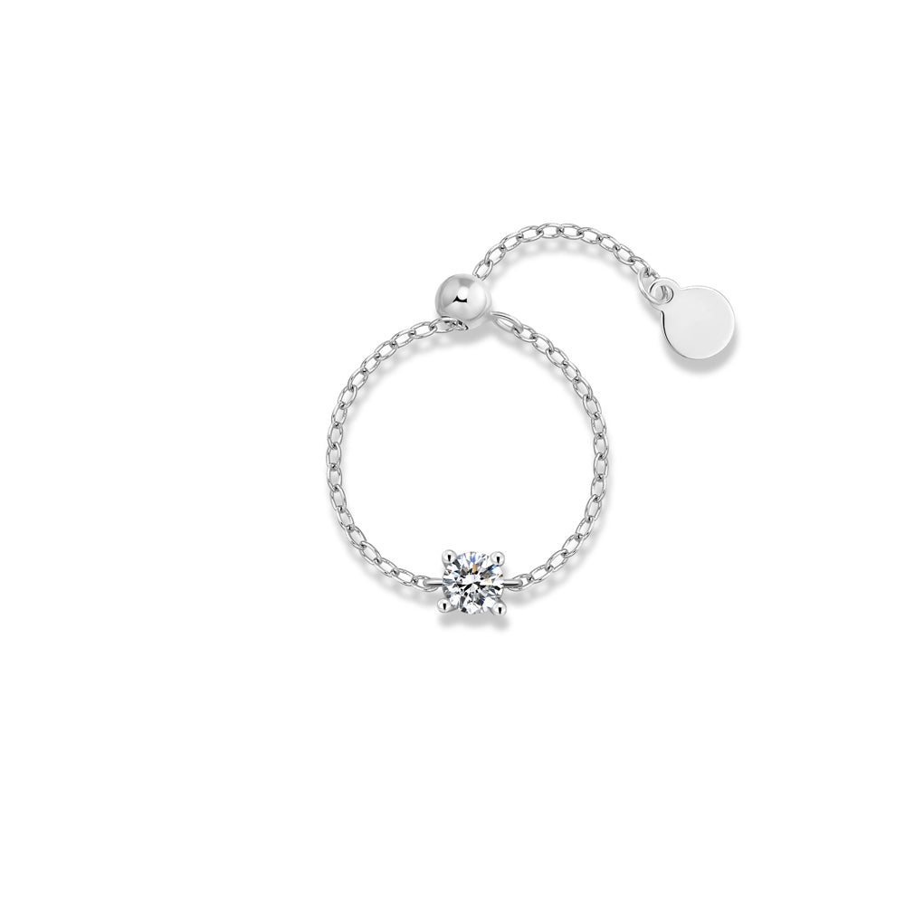 Mirielle - Sterling Silver Moissanite Collection chain rings