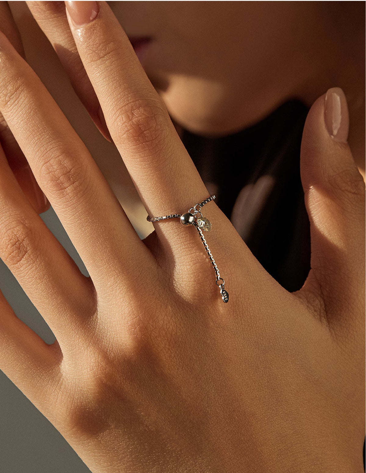 Mirielle - Sterling Silver Moissanite Collection chain rings