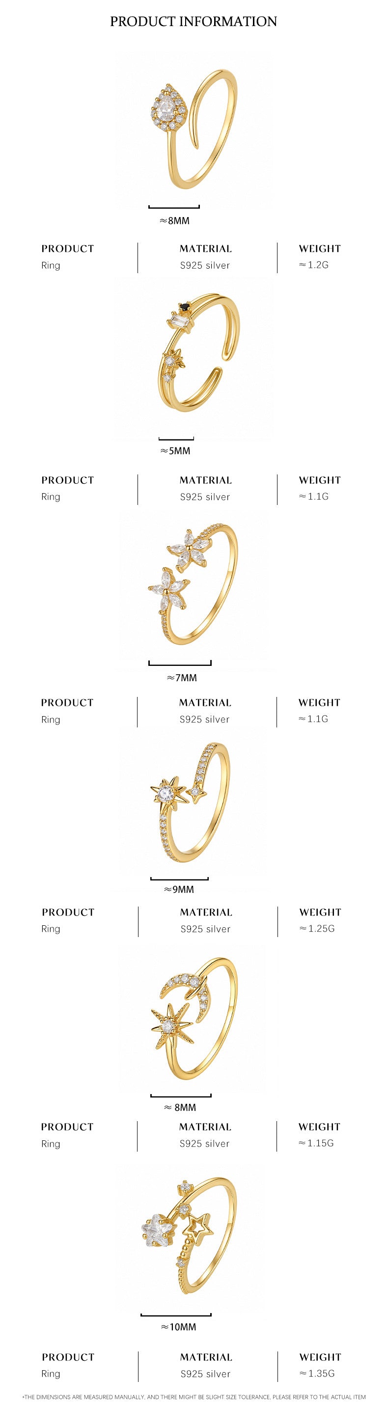Armani Collection - Sterling Silver adjustable rings