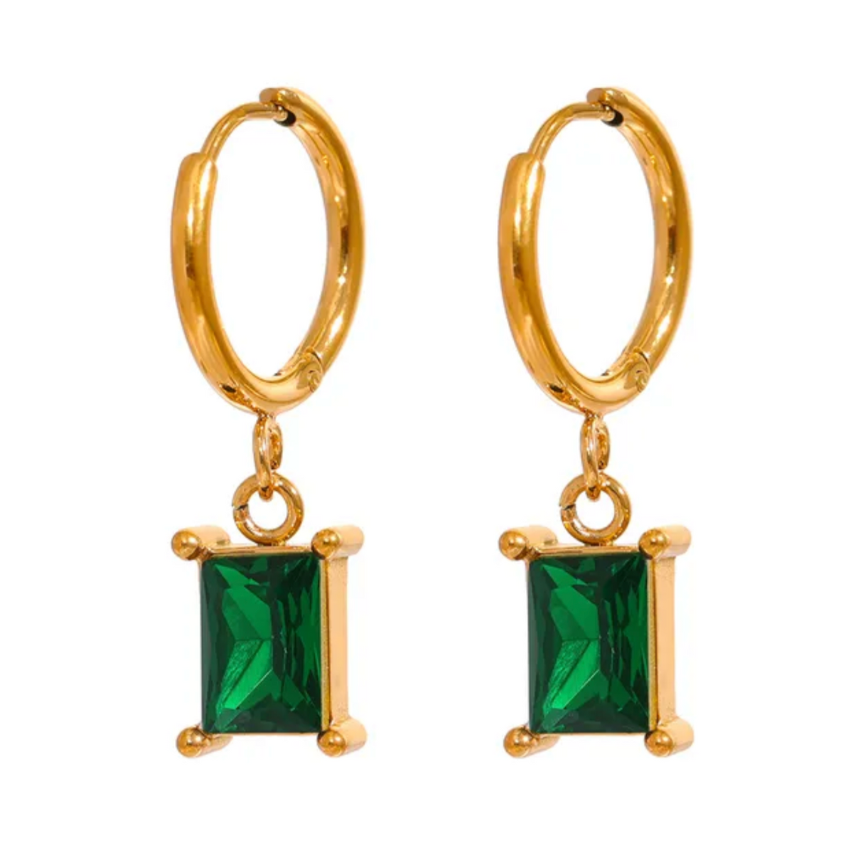 Ava - Luxury Rectangle drop earring Diamond Ear Candy Huggie Hoop Earrings