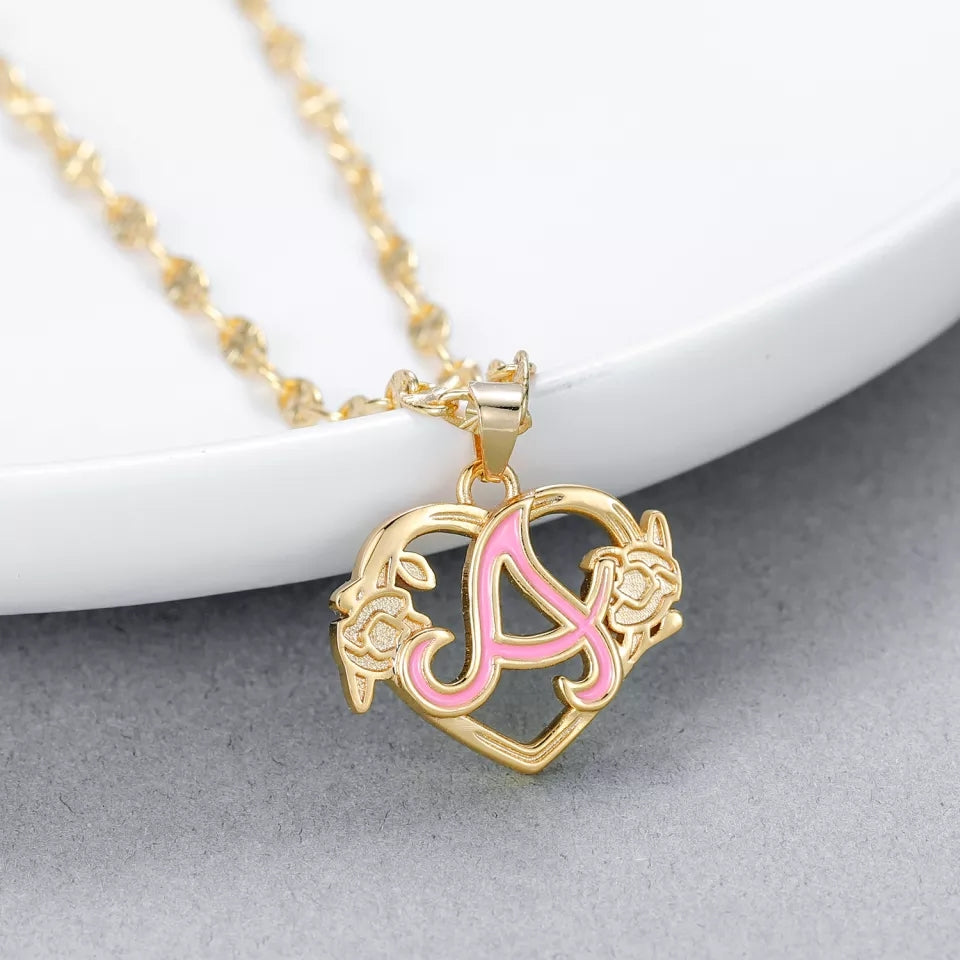Personalised Enamel Letter Initial Necklace - Awal - English Alphabet Boho Jewellery Birthday Gifts - ASHLEY