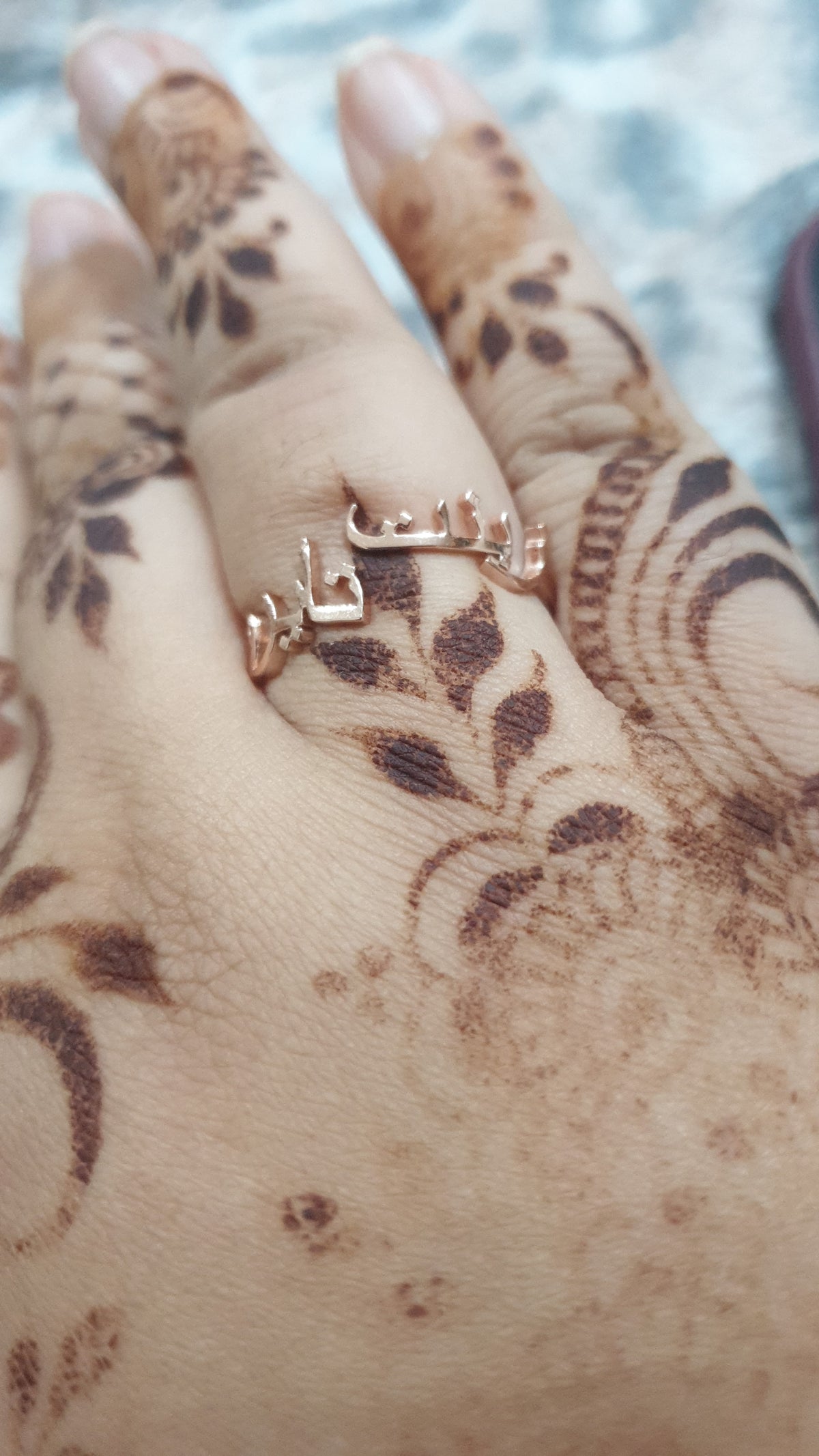Arabic Personalised Custom Double Two Name Love Adjustable Ring - Anaya Jewellery Gifts Eid Wedding Engagement Anniversary - TASNEEM