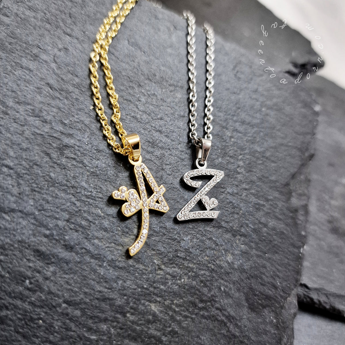 Personalised Diamond Letter Initial Necklace - Awal - English Alphabet Diamante Sparkling Jewellery Gift - Baby to Adult - MOANA