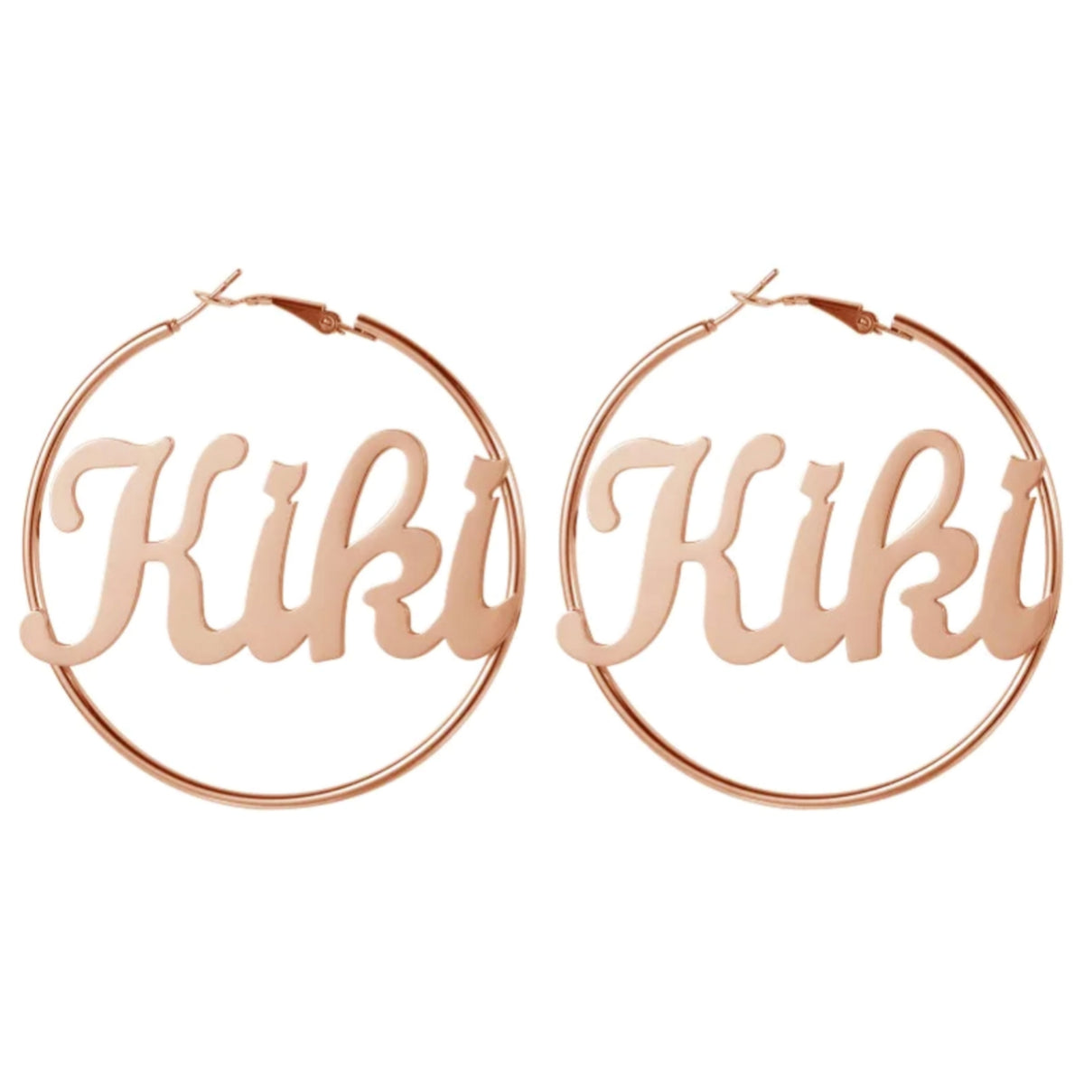 Personalised Bespoke Single Name Hooped Earrings - Anaya - Handmade - HANIYA