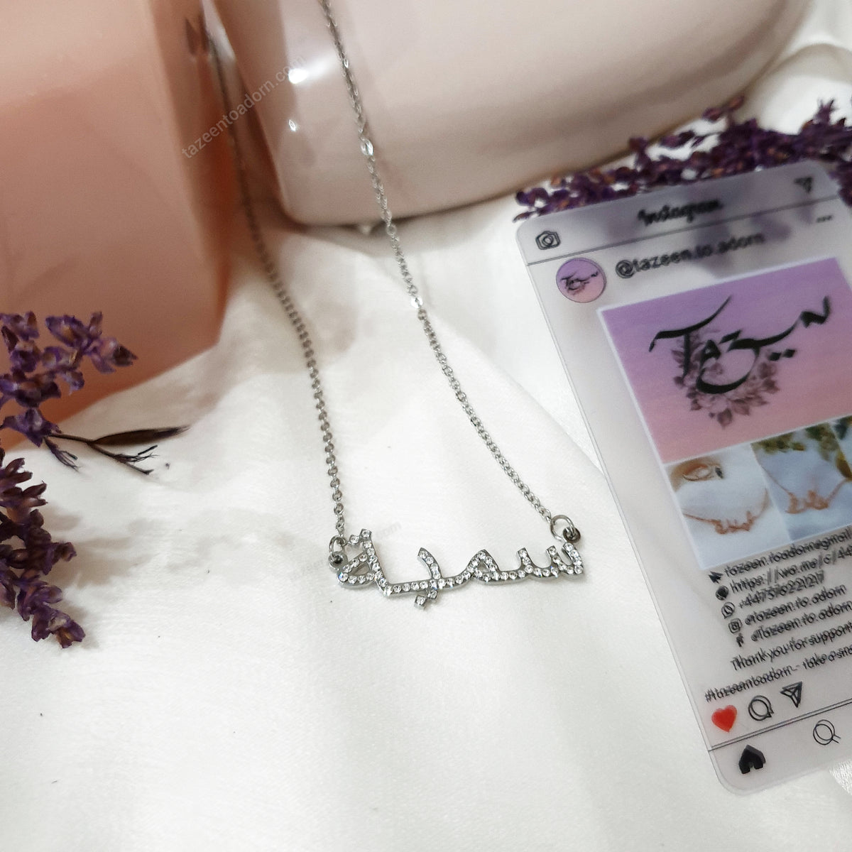 Personalised Diamante Diamond Single One Name Necklace - Sparkling Rhinestone Gift Jewellery - MAHINA