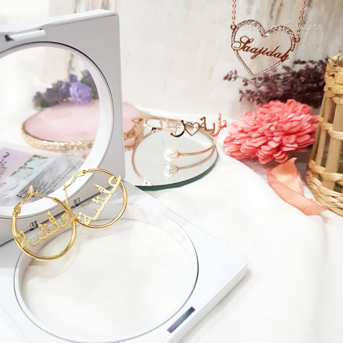 Personalised Bespoke Single Name Hooped Earrings - Anaya - Handmade - HANIYA