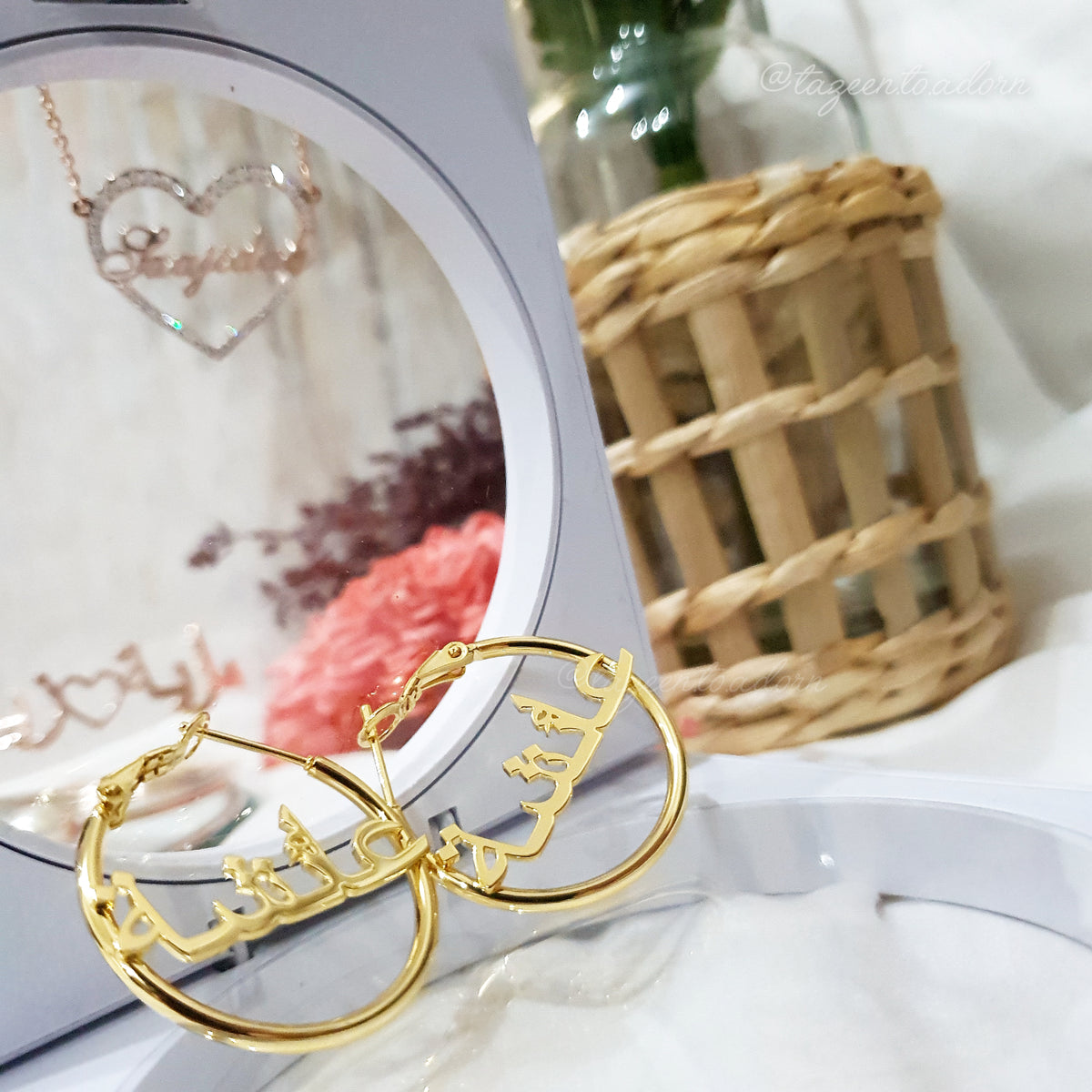 Personalised Bespoke Single Name Hooped Earrings - Anaya - Handmade - HANIYA
