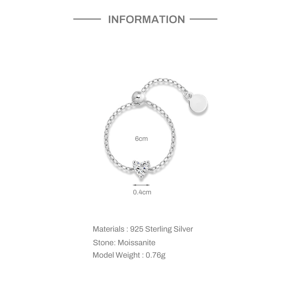 Mirielle - Sterling Silver Moissanite Collection chain rings