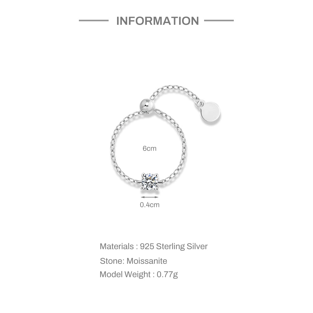 Mirielle - Sterling Silver Moissanite Collection chain rings