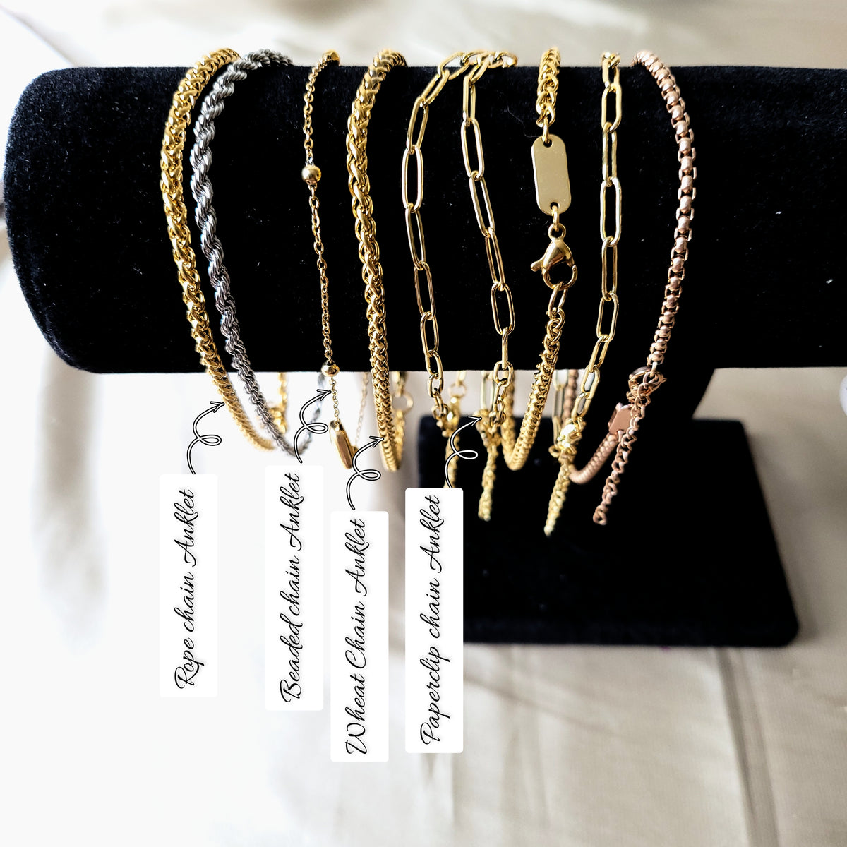 Delicate Dainty Paper Clip Chain Anklet - Jewellery Everyday Essentials gifts - ZORAIDA