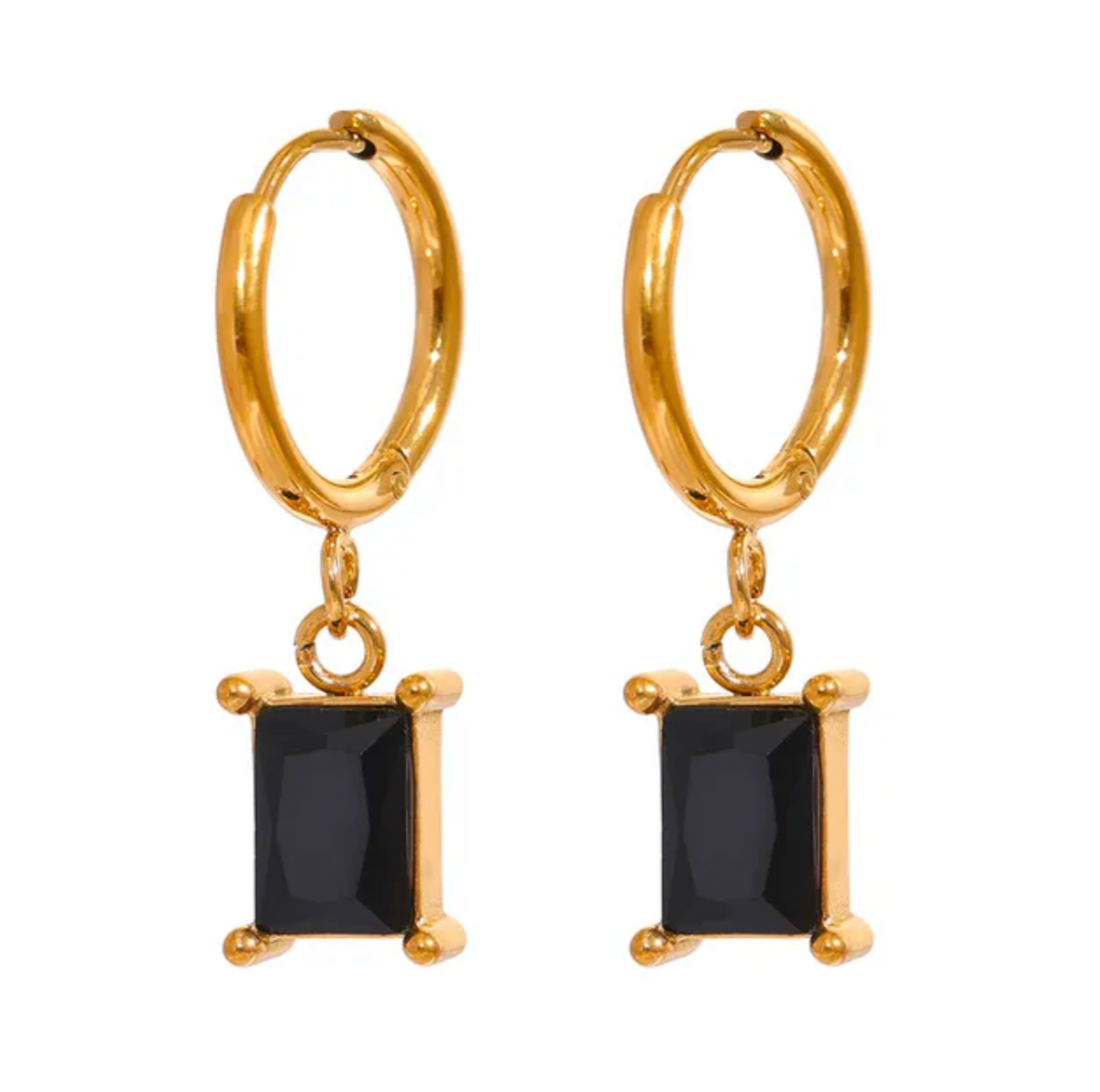 Ava - Luxury Rectangle drop earring Diamond Ear Candy Huggie Hoop Earrings