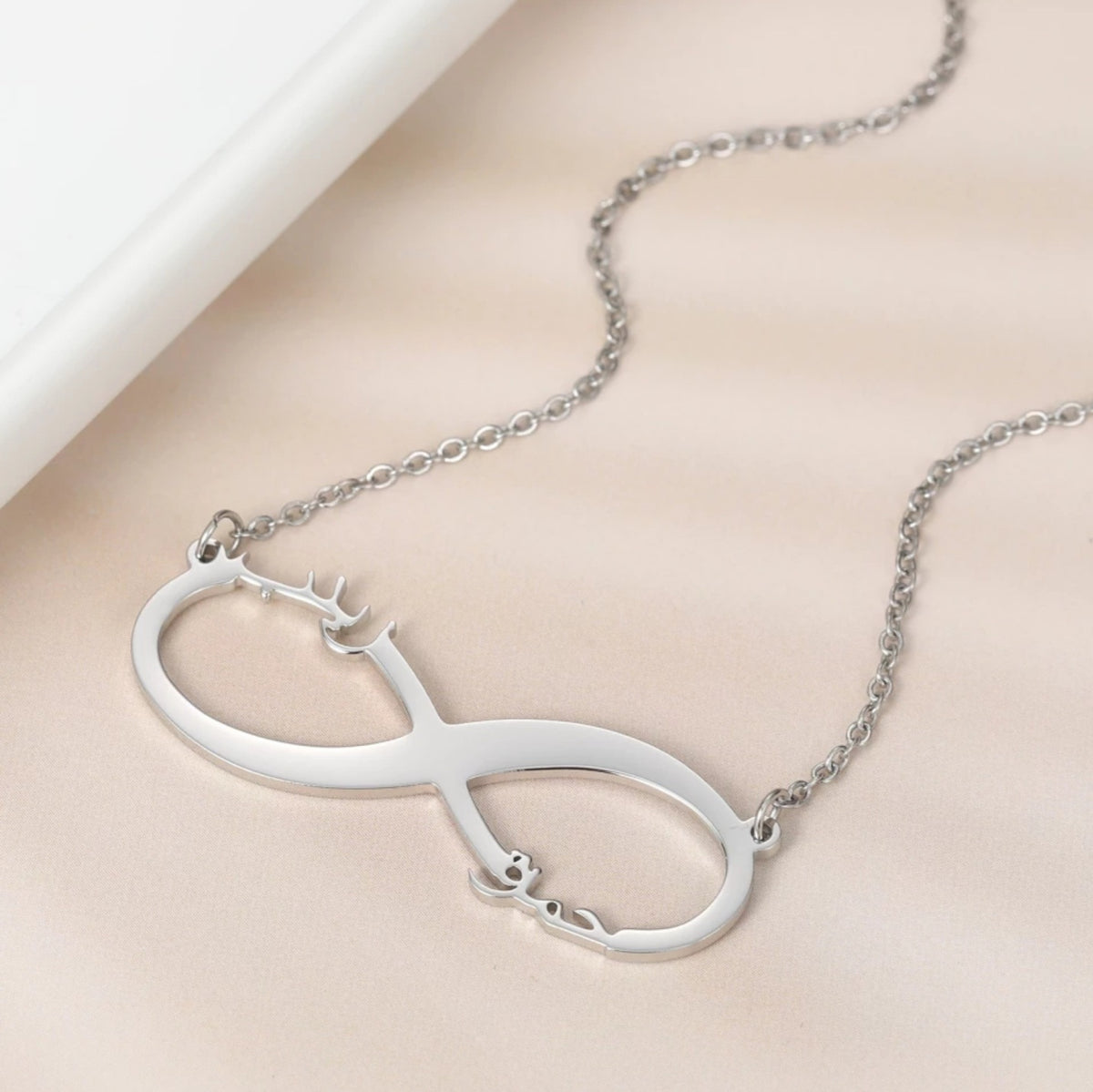 Personalised Custom Signature Double Name Necklace - Love English Arabic Jewellery Gifts - EYANA