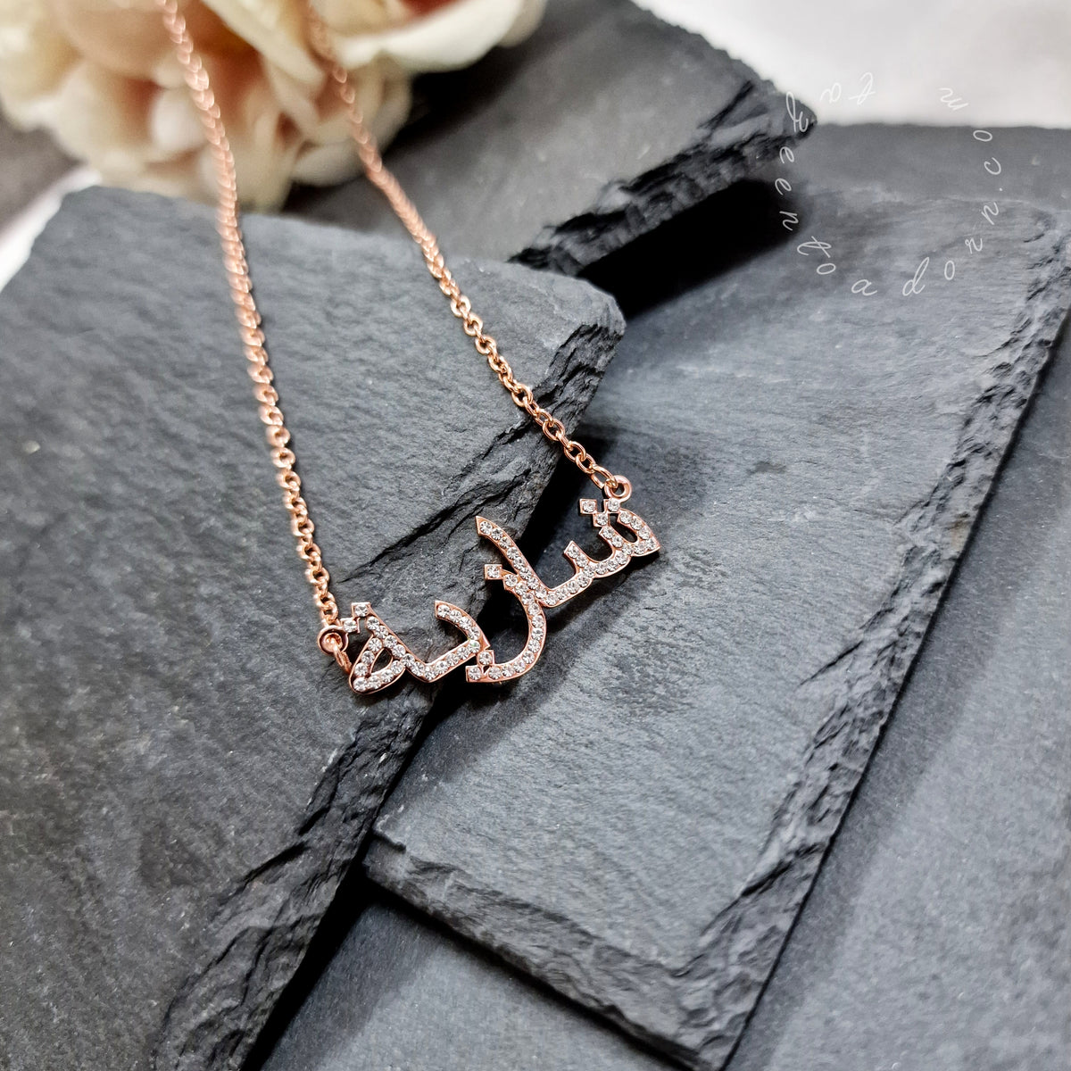 Baby Kids Girls Personalised Diamante Faux Diamond Name Necklace - Gems Jewellery Gift - MAHINA
