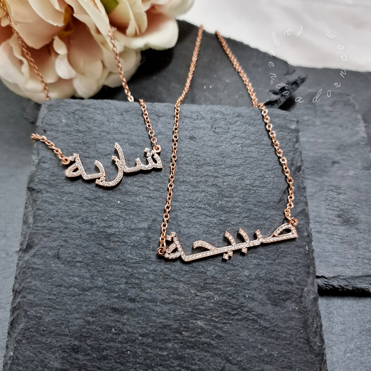 Baby Kids Girls Personalised Diamante Faux Diamond Name Necklace - Gems Jewellery Gift - MAHINA
