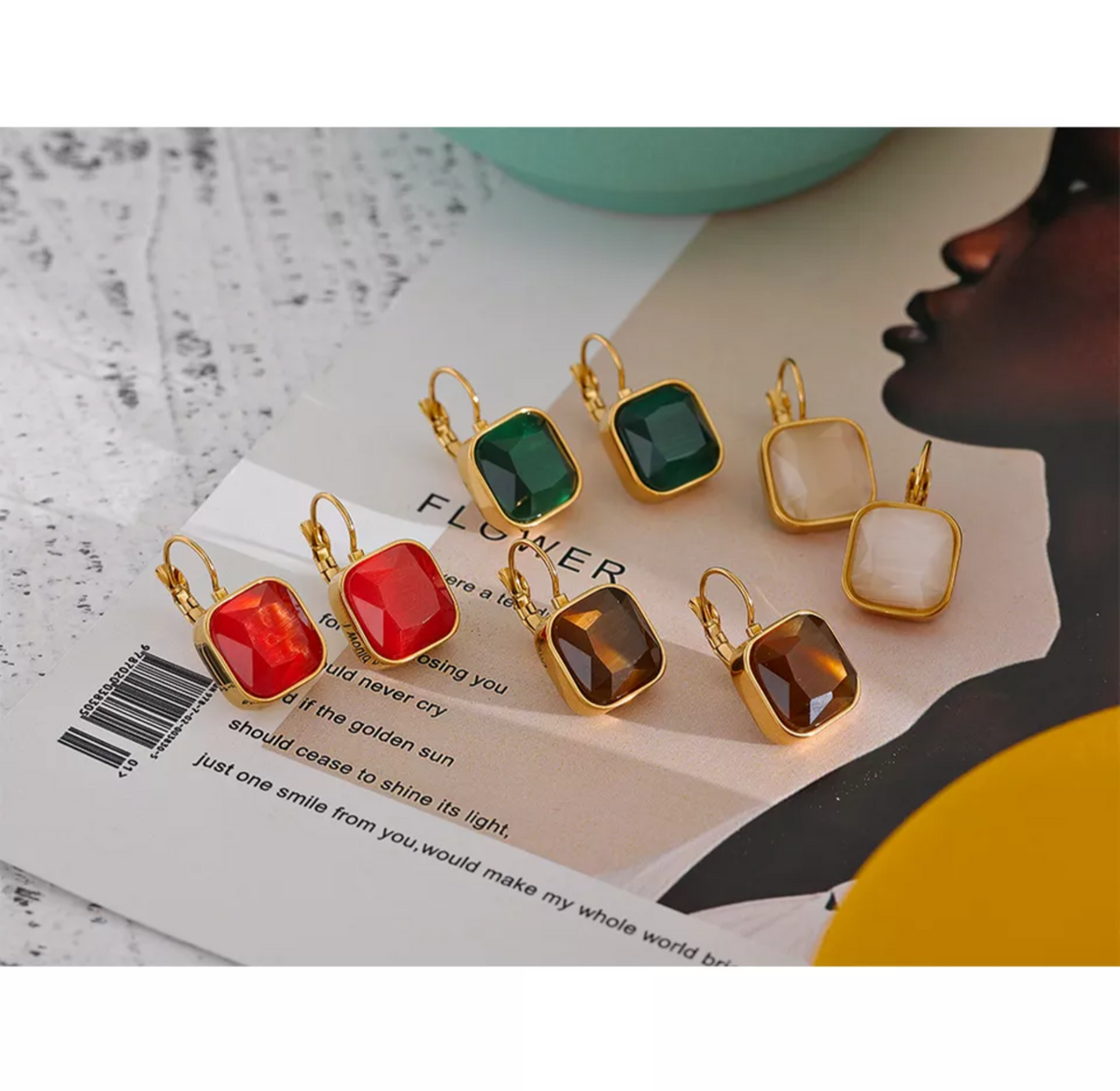 IFRA - Luxury Square drop earring Ear Candy - Hajj Eid Collection