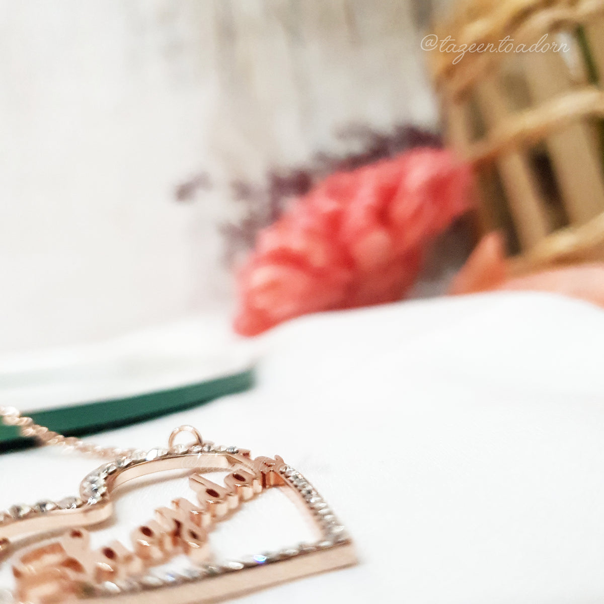 SOPHIA - Faux Diamond Heart Single Name Necklace - Gifts, custom made, Eid